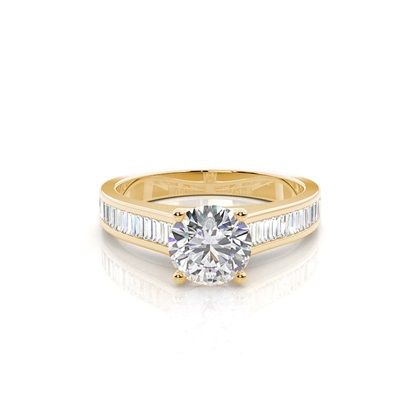 Yellow Gold Side Stone Diamond Engagement Rings
