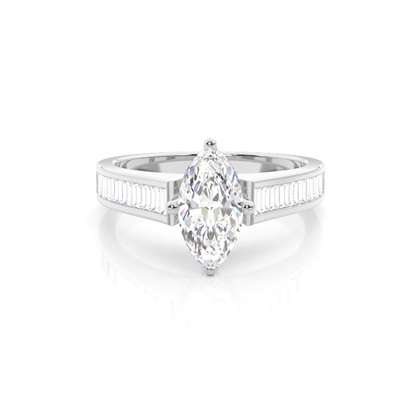 Marquise Side Stone Diamond Engagement Rings
