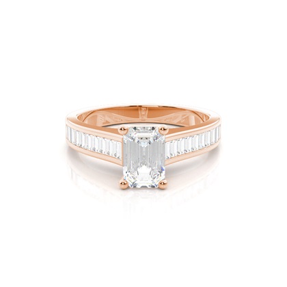 Rose Gold Side Stone Diamond Rings