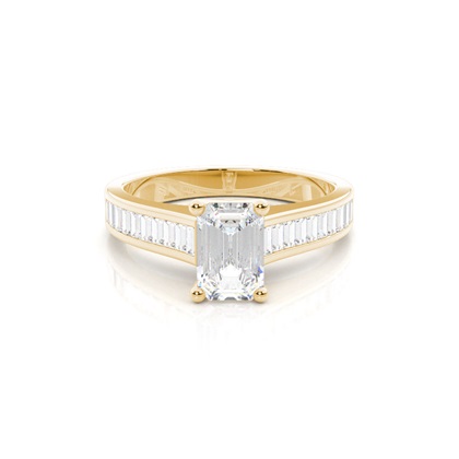 Yellow Gold Side Stone Diamond Rings