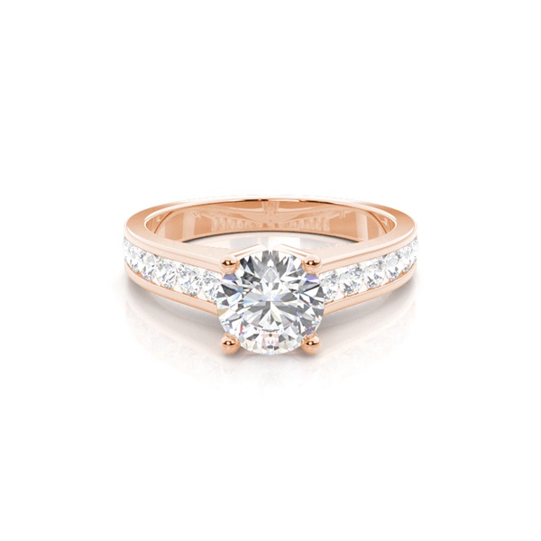 4 Prong Setting Large Side Stone Engagement Ring