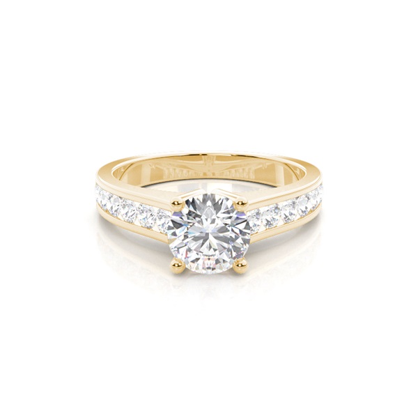 4 Prong Setting Large Side Stone Engagement Ring