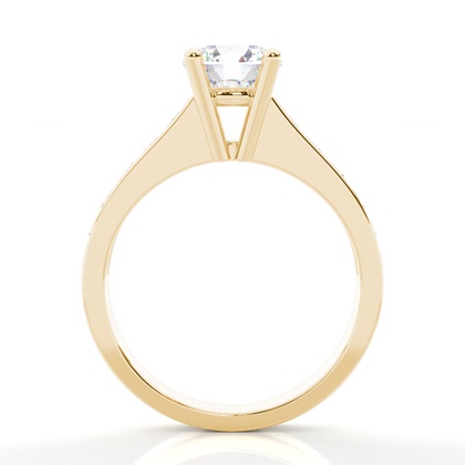 Yellow Gold Side Stone Diamond Engagement Rings