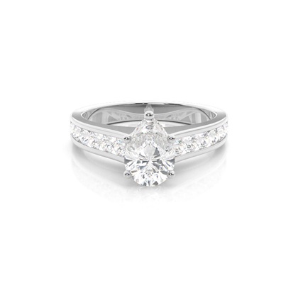 Emerald Side Stone Diamond Engagement Rings