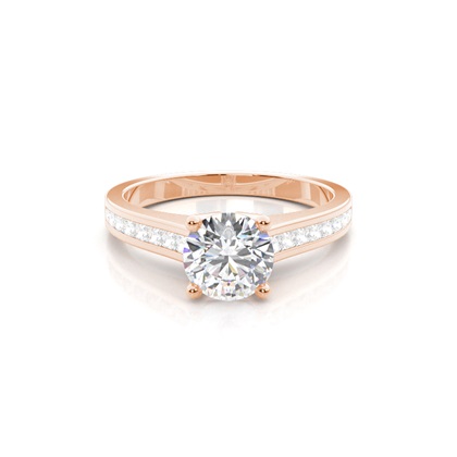 Rose Gold Side Stone Diamond Engagement Rings
