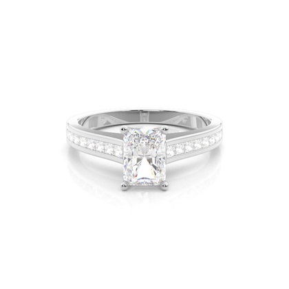 Radiant Side Stone Diamond Engagement Rings