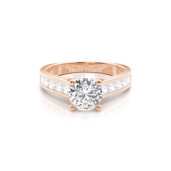 4 Prong Setting Large Side Stone Engagement Ring