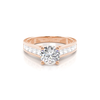 Rose Gold Side Stone Diamond Engagement Rings