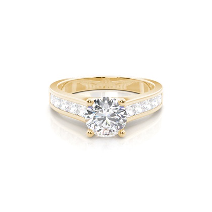 Yellow Gold Side Stone Diamond Engagement Rings