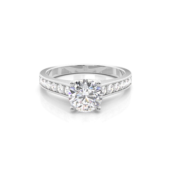 4 Prong Setting Medium Side Stone Engagement Ring