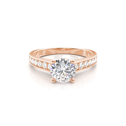 Rose Gold Side Stone Diamond Engagement Rings