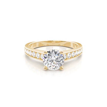 Yellow Gold Side Stone Diamond Engagement Rings