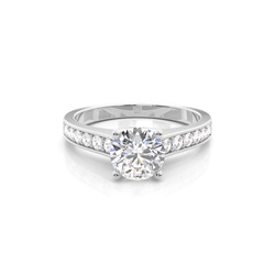 4 Prong Setting Medium Side Stone Engagement Ring