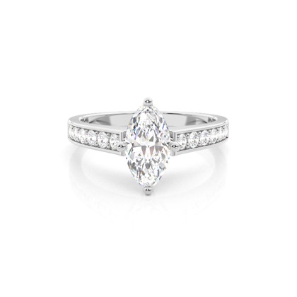 Marquise Side Stone Diamond Engagement Rings