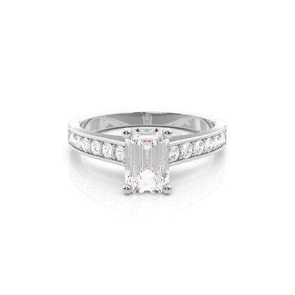 Emerald Side Stone Diamond Rings