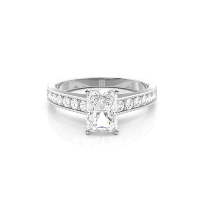 Radiant Side Stone Diamond Engagement Rings