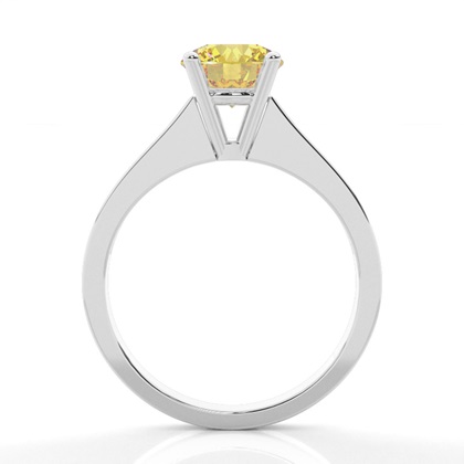 Round Yellow Diamond Engagement Rings