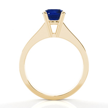 Side Stone Diamond Mit Rundem Blauen Saphir Verlobungsring