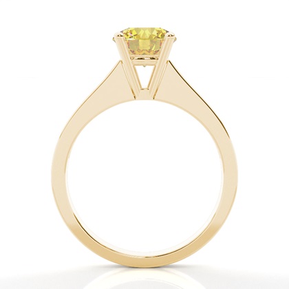 Round Yellow Gold Diamond Engagement Rings
