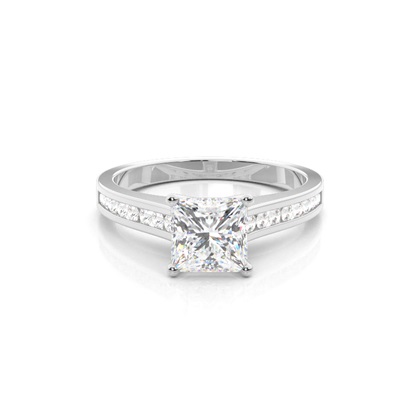 Princess Side Stone Diamond Rings