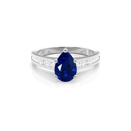 Pear Sapphire Diamond Engagement Rings