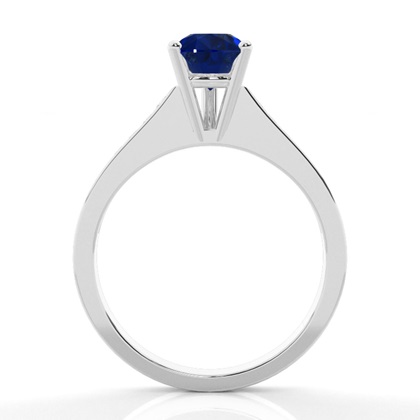 Side Stone Diamond Mit Ovalem Blauen Saphir Verlobungsring