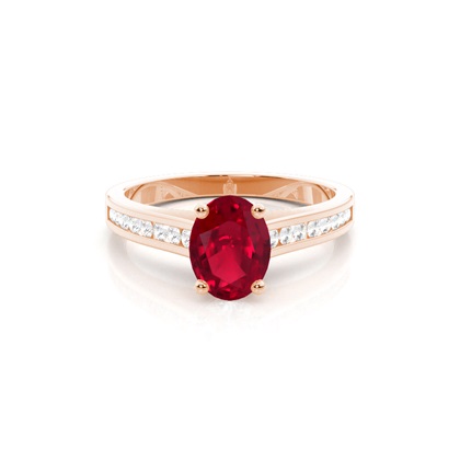 Rose Gold Ruby Diamond Rings