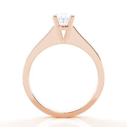 Moissanite Verlobungsring in einer Krappenfassung mit medium Schulter Moissanit