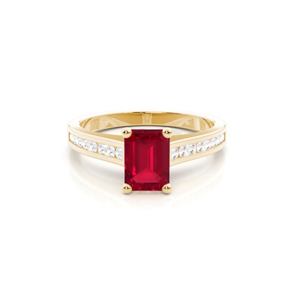 Emerald Yellow Gold Ruby Diamond Rings