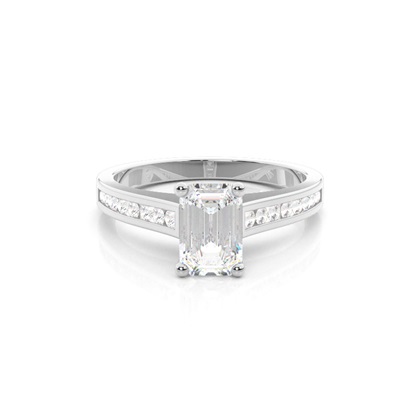Emerald Side Stone Diamond Rings