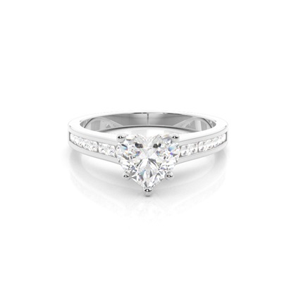Heart Side Stone Diamond Rings