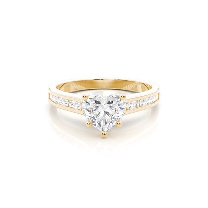Yellow Gold Side Stone Diamond Rings