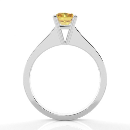 4 Prong Yellow Diamond Side Stone Engagement Ring
