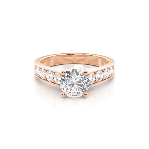 4 Prong Setting Large Side Stone Engagement Ring