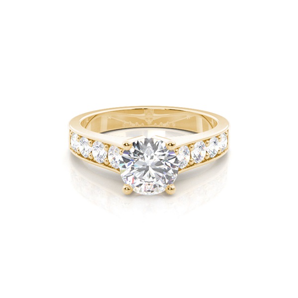 4 Prong Setting Large Side Stone Engagement Ring