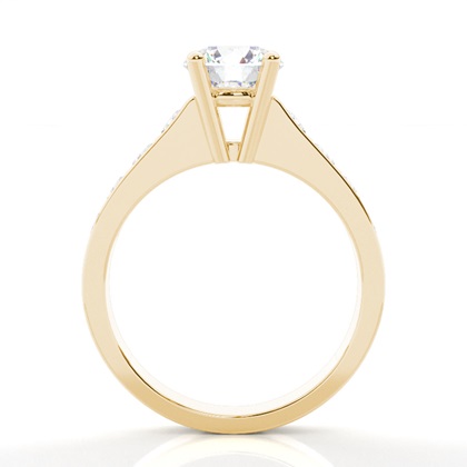 Yellow Gold Side Stone Diamond Engagement Rings