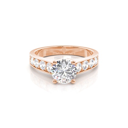Rose Gold Side Stone Diamond Engagement Rings