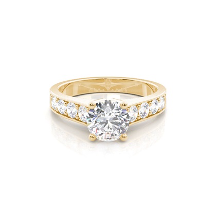 Yellow Gold Side Stone Diamond Engagement Rings