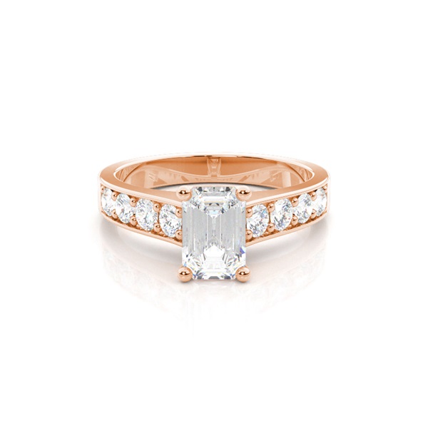 4 Prong Setting Large Side Stone Engagement Ring