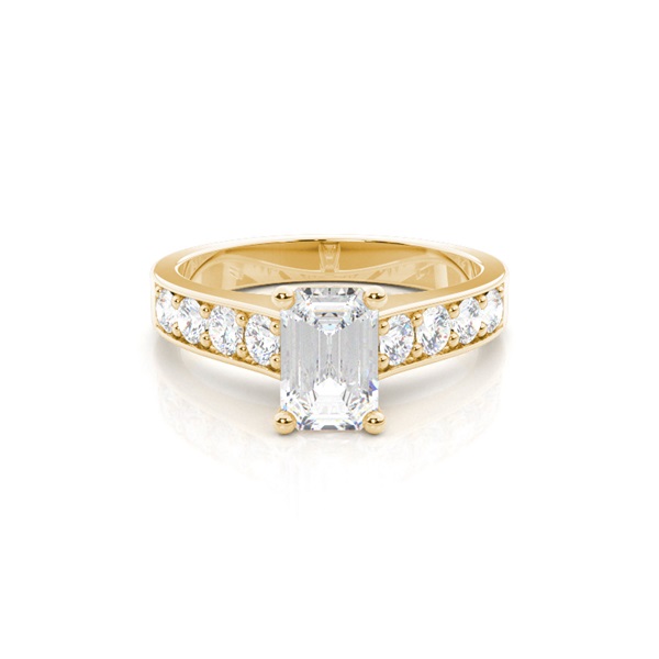 4 Prong Setting Large Side Stone Engagement Ring