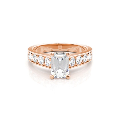 Rose Gold Side Stone Diamond Rings