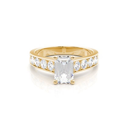 Yellow Gold Side Stone Diamond Rings