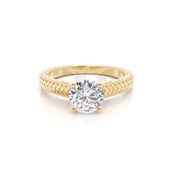 White Gold Round Vintage Diamond Engagement Ring