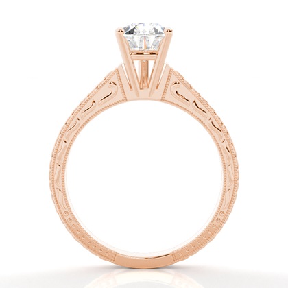 Pear Rose Gold Solitaire Diamond Rings