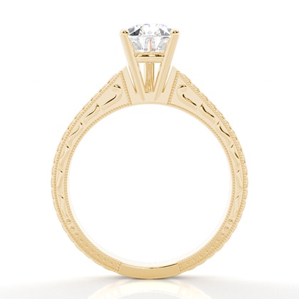 Pear Yellow Gold Solitaire Diamond Rings
