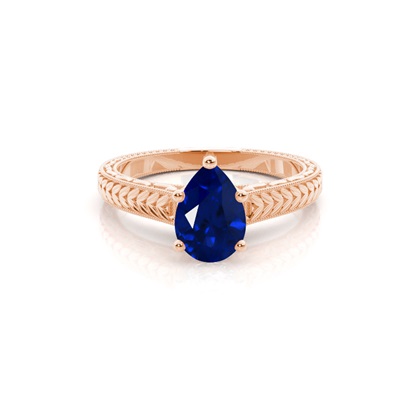 Oval Blue Sapphire Vintage Diamond Ring