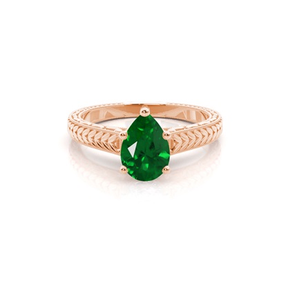 Oval Emerald Vintage Diamond Ring