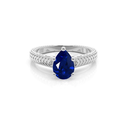 Oval Blue Sapphire Vintage Diamond Ring