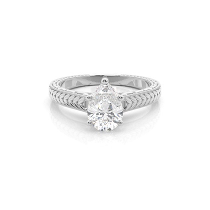 Pear Solitaire Diamond Rings