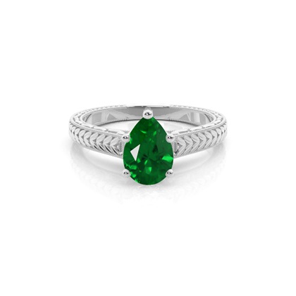 Oval Emerald Vintage Diamond Ring
